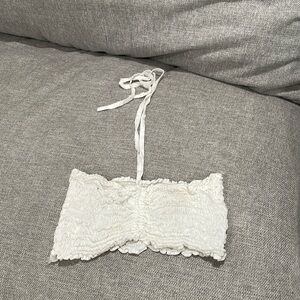 White tube top with tie